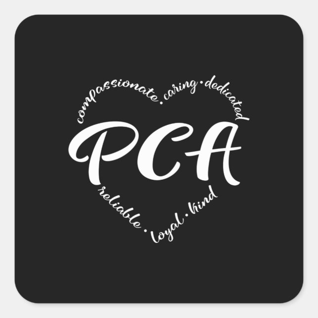 Pflegepersonal, PC, Zuhause Quadratischer Aufkleber (Vorderseite)