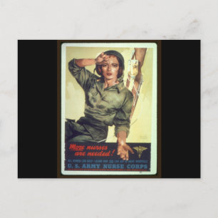 Pflegepersonal-Werbeplakat WW ll - Vintage-Kunst Postkarte