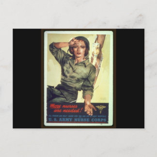 Pflegepersonal-Werbeplakat WW ll - Vintage-Kunst Postkarte