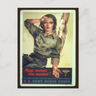 Pflegepersonal-Werbeplakat WW ll - Vintage-Kunst Postkarte