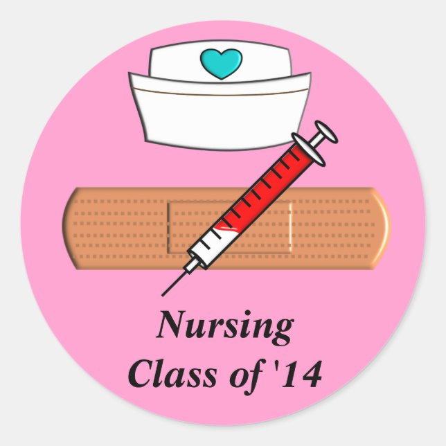 Pflegestudenten-Klasse 2014 Sticker rosa (Vorderseite)