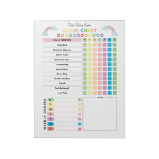 Pflichtenplan Individuelles Notizbuch für Kinder & Notizblock