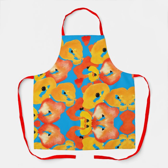 Pflücke große Blume Rot-Orange Schürze (Vorderseite)