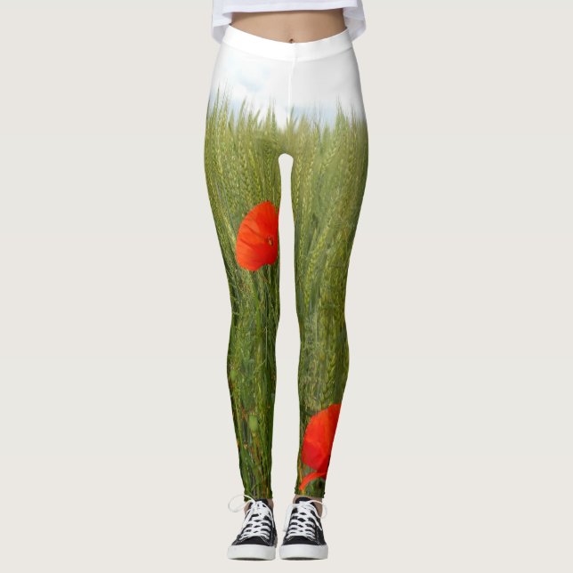 Pflücke in Leggings mit Weizenfeldern (Vorderseite)