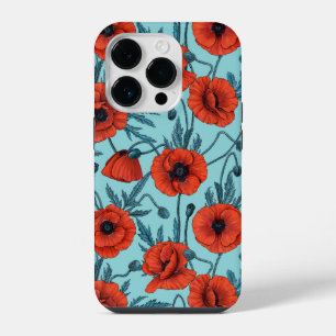 Pflücke, rot und blau am Pool blau iPhone 14 Pro Hülle