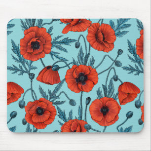 Pflücke, rot und blau am Pool blau Mousepad