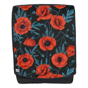 Pflücke, rot und blau auf schwarz rucksack