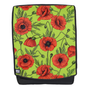 Pflücke, rot und grün auf Kalkgrün Rucksack