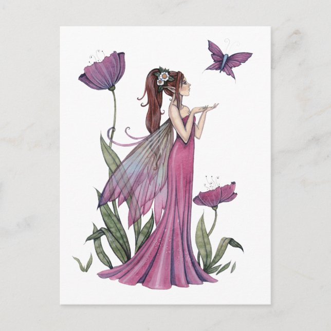 Pflücke von Amethyst Fairy und Schmetterling Postk Postkarte (Vorderseite)