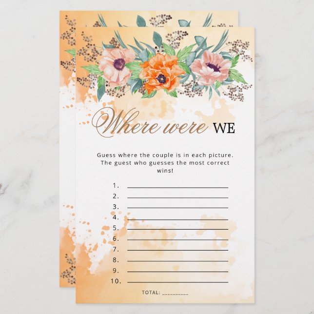 Pflücke, wo wir Brautparty spielten (Vorne/Hinten)