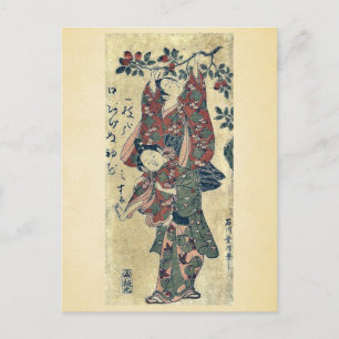 Pflücken von Ishikawa, Toyonobu Ukiyoe Postkarte