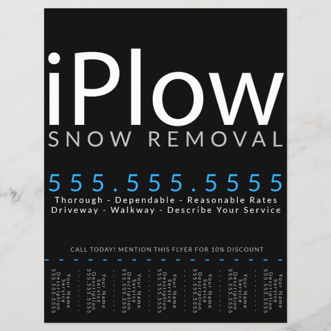 Pflug. Entfernen des Schnees. Schneepflüge Flyer (Vorne)