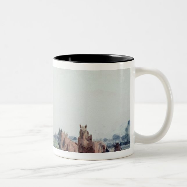Pflug-Pferde Zweifarbige Tasse (Rechts)