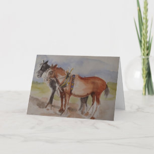 Pflüge bei Pflügen Wasserfarbe Karte