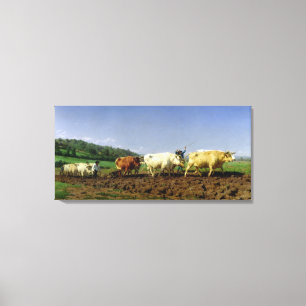 Pflügen in Nivernais, 1849 Leinwanddruck