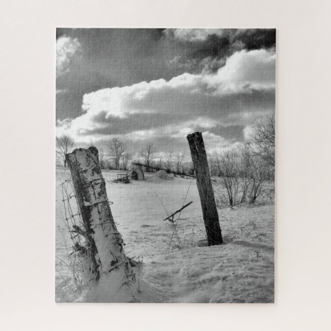Pfosten im Schnee Puzzle (Vertikal)