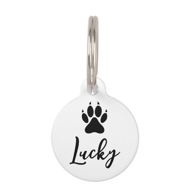 Pfosten mit individueller schwarzer Dog-Pfoste mit Haustiermarke (Vorderseite)