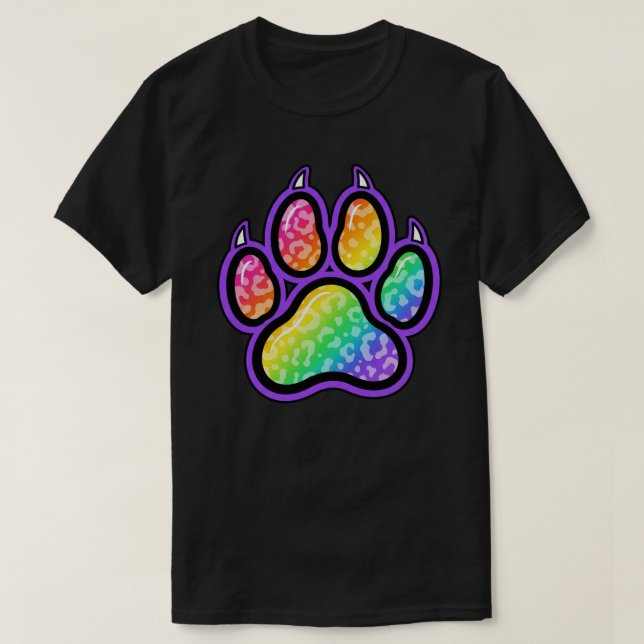 Pfote Dunkles T-Shirt (Design vorne)