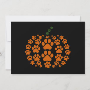 Pfote Kürbis Pfotenabdruck Hund Thanksgiving Feiertagskarte