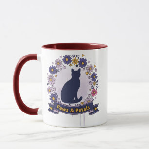 Pfoten & Blüten Florales Katzendesign Tasse