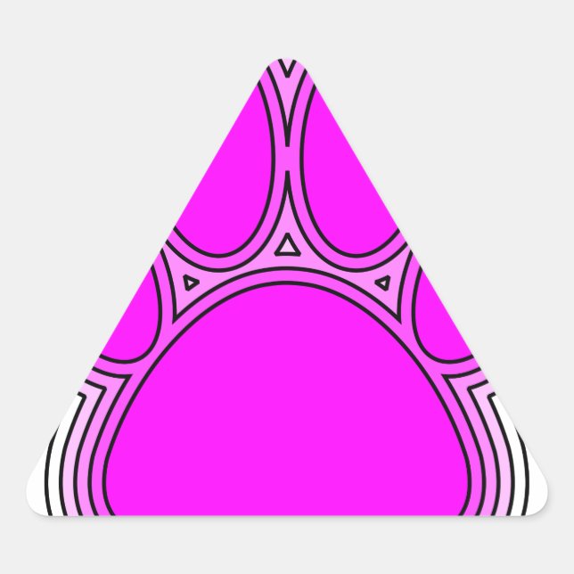 Pfoten des Hundes mit rosa Konturen Dreieckiger Aufkleber (Vorderseite)