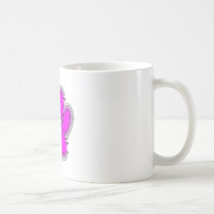 Pfoten des Hundes mit rosa Konturen Kaffeetasse