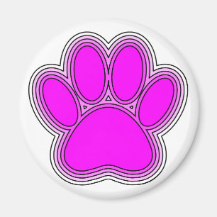 Pfoten des Hundes mit rosa Konturen Magnet