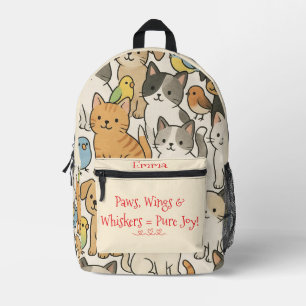 Pfoten, Flügel & Schnurrhaare Bedruckter Rucksack