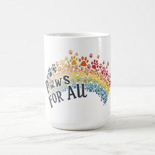 Pfoten für Alle – Regenbogen-Pfotenabdruck-Einheit Kaffeetasse