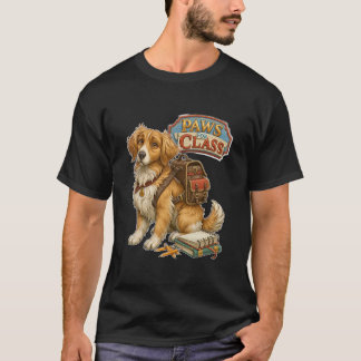 Pfoten für den Unterricht Lustiger Rückkehr-zur-Sc T-Shirt