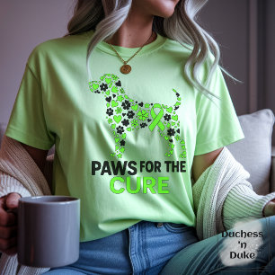 Pfoten für eine Heilung Blutkrebs Lymphom-Bewussts T-Shirt