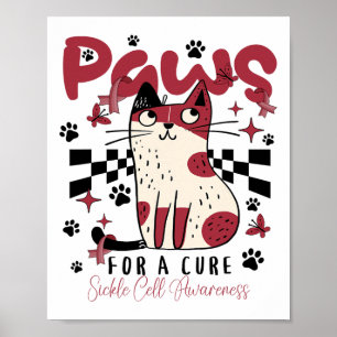 Pfoten für eine Kur-Sichelzellanämie Katzenkatze L Poster