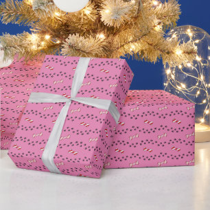 Pfoten für Hunde und Candy Cane Pattern Geschenkpapier