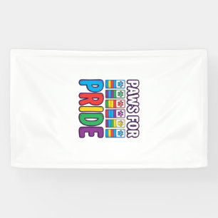 Pfoten für Stolz Regenbogen-Pfotenabdruck Haustier Banner