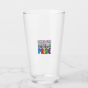 Pfoten für Stolz Regenbogen-Pfotenabdruck Haustier Glas