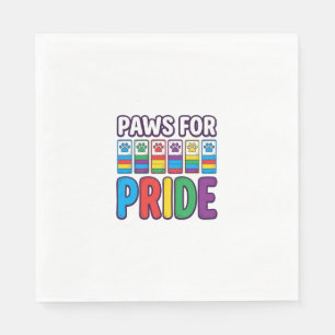Pfoten für Stolz Regenbogen-Pfotenabdruck Haustier Serviette