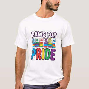 Pfoten für Stolz Regenbogen-Pfotenabdruck Haustier T-Shirt