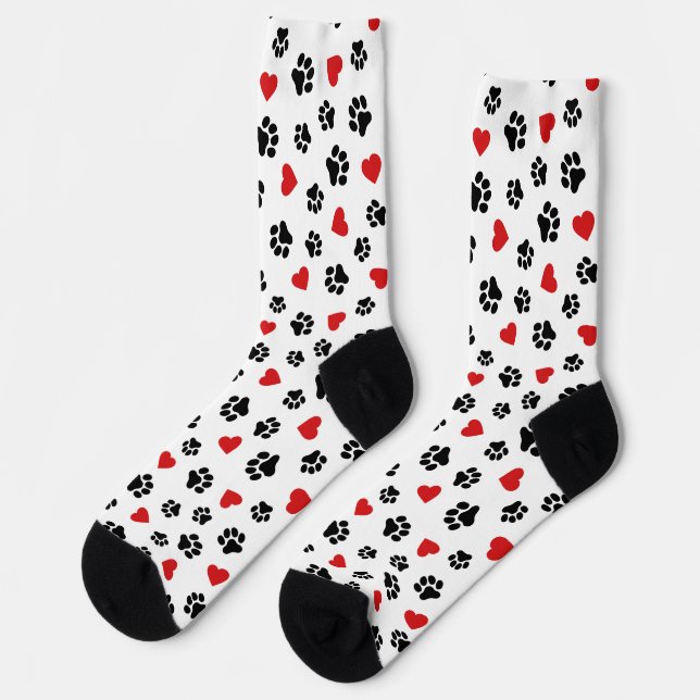 Pfoten & Herzen – Liebe für Hunde Socken (Linkes Detail)