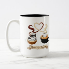 Pfoten, Kaffee, Liebe. Die perfekte Mischung. 💖 Zweifarbige Tasse