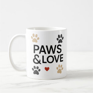 "PFOTEN & LIEBE" Haustierliebhaber-Tasse Minimal Kaffeetasse
