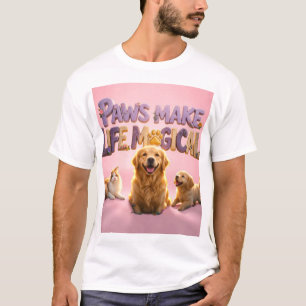 Pfoten machen das Leben magisch Süßer Hund Katze H T-Shirt