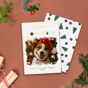 Pfoten-Tannen-Frohe-Wiehnachten-Hund-Christmas Folien Feiertagskarte