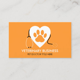 Pfoten-Tierarzt Tierklinik Groom Sitter orange Visitenkarte