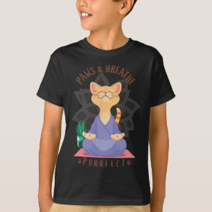 Pfoten Und Atem Purrfect Süße Lustige Katze Yoga M T-Shirt
