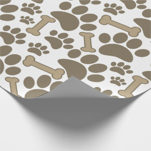 Pfoten und Knochen Vintage Druckausgabe Geschenkpapier