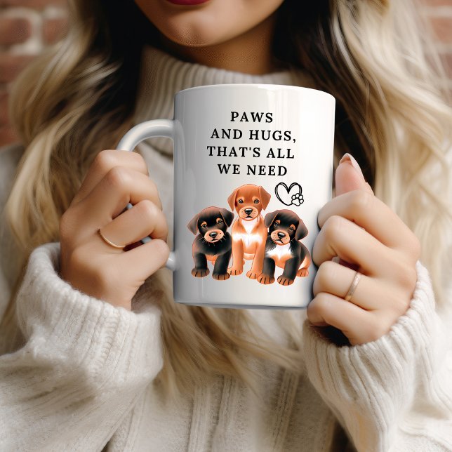 Pfoten und Schläger, das ist alles, was wir brauch Kaffeetasse (Paws and hugs, that's all we need - Coffee Mug)