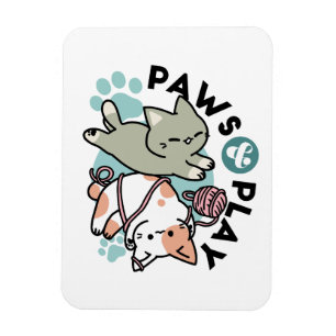 Pfoten und Spielen – Bezaubernde Katzenillustratio Magnet