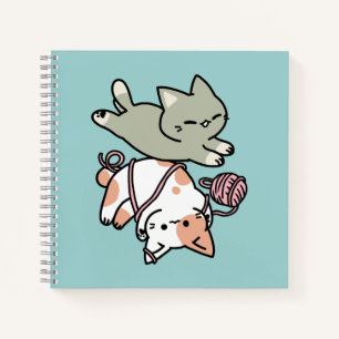Pfoten und Spielen – Bezaubernde Katzenillustratio Notizbuch