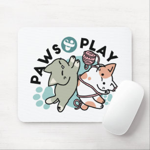Pfoten und Spielen – Süße Katzenillustration Mousepad