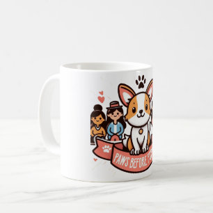 Pfoten vor den Menschen Tasse lustiger Hund Lover